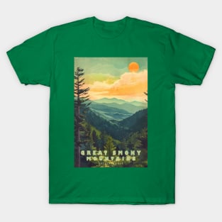 Great Smoky Mountains national park travel poster T-Shirt